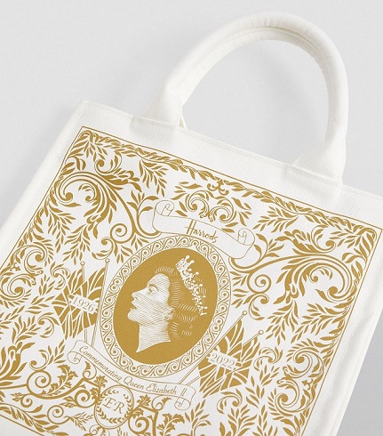 ٻҾ3 ͧԹ : Harrods  Small Cotton Elizabeth II Commemorative Tote Bag**