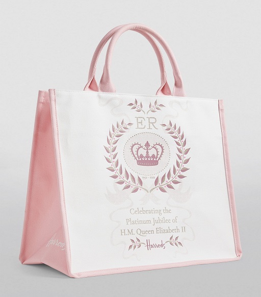 ٻҾ4 ͧԹ : HarrodsL   Large Cotton Queen Elizabeth II Commemorative Tote Bag ժ*** 